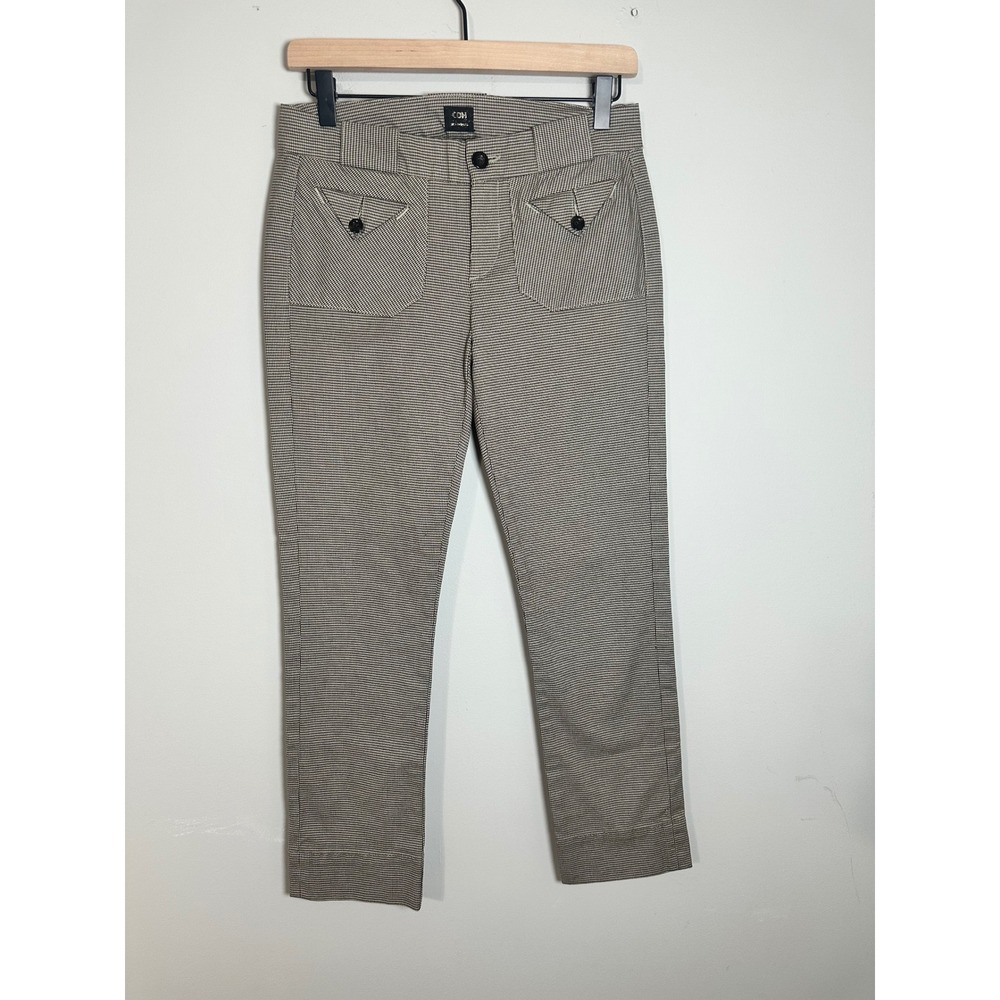 Citizens of‎ Humanity Houndstooth Cropped Trousers Brown Tan Slim Size 27